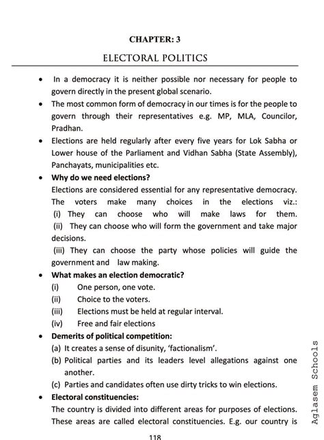 electoral politics class 9 worksheet